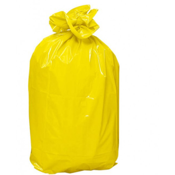 Qiilu sac poubelle à cordon 3 rouleaux jaune cordon de serrage