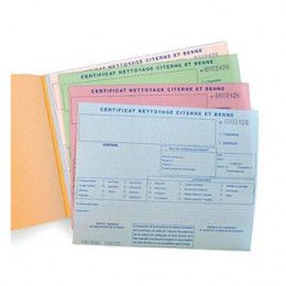 Certificat de nettoyage citernes et bennes 25x4 