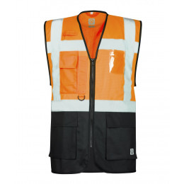 Gilet haute visibilité en deux couleurs Orange/Noir SIGNAL