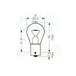 Lampe stop 2 fils 24V 21/5W BAY15D P21/5W Bte de 10