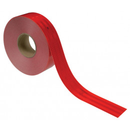 BANDE REFLECHISSANTE ROUGE ECE104 12.5M X 50MM