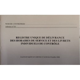 Registre de délivrance des livrets individuels de contrôle